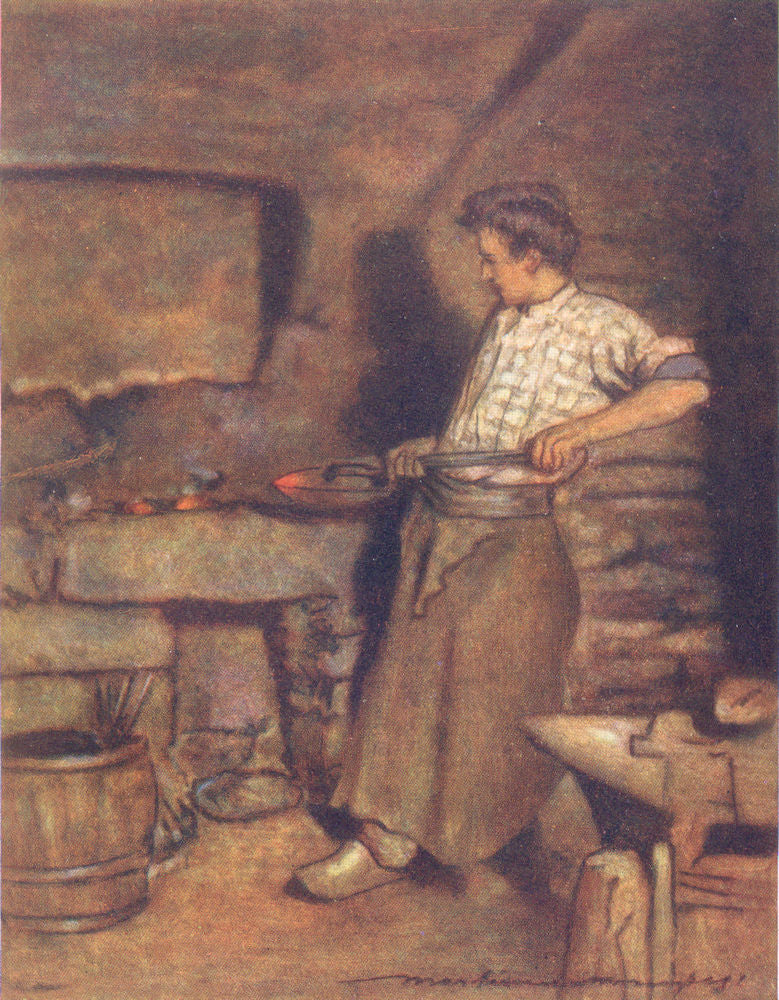 FINISTÈRE BRITTANY BRETAGNE. The village forge, Pont-Aven 1905 old print